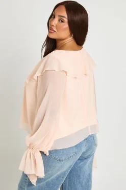 Blouse En Mousseline À Volants Grande Taille