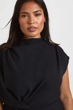 Blouse Grande Taille À Col Bénitier Avec Nœud Et Bordure En Dentelle