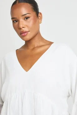 boohoo Blouse Grande Taille En Mousseline À Volants Et Décolleté Plongeant<Femme Tops