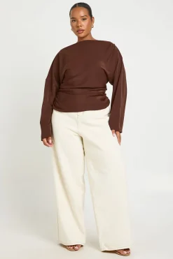 boohoo Blouse Grande Taille À Manches Longues Froncée<Femme Tops