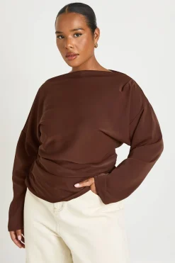 boohoo Blouse Grande Taille À Manches Longues Froncée<Femme Tops