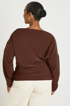 boohoo Blouse Grande Taille À Manches Longues Froncée<Femme Tops