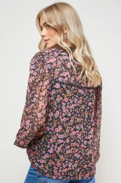 Blouse Imprimée en Mousseline Boutonnée
