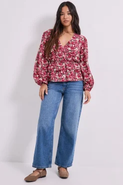 Dorothy Perkins Blouse Imprimée Petite à Devant Croisé avec Détail Volant<Femme Tops