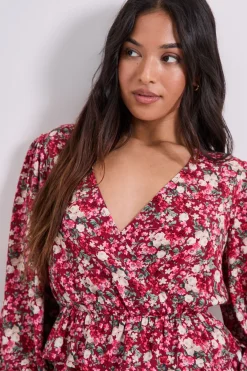 Dorothy Perkins Blouse Imprimée Petite à Devant Croisé avec Détail Volant<Femme Tops