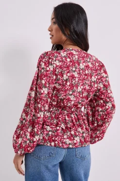 Dorothy Perkins Blouse Imprimée Petite à Devant Croisé avec Détail Volant<Femme Tops