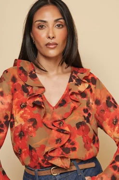 Wallis Blouse à Imprimé Floral avec Détails Volantés Petite Taille<Femme Tops D’Automne|Tops