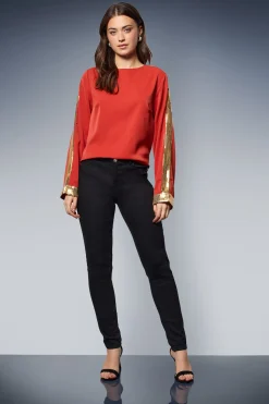 Blouse à Manches Longues avec Sequins