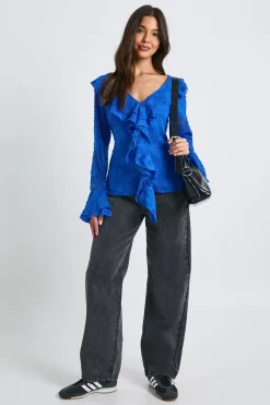 boohoo Blouse à manches longues avec volants<Femme Tops
