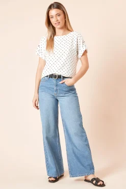 Dorothy Perkins Blouse à Manches Retroussées à Pois<Femme Tops D’Automne|Tops