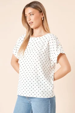 Dorothy Perkins Blouse à Manches Retroussées à Pois<Femme Tops D’Automne|Tops