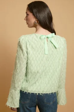 Blouse À Manches Évasées Avec Lien Au Dos
