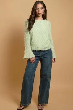 Blouse À Manches Évasées Avec Lien Au Dos