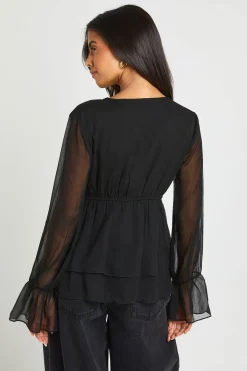 boohoo Blouse À Manches Évasées À Volants<Femme Tops