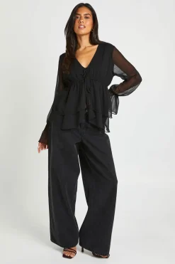 boohoo Blouse À Manches Évasées À Volants<Femme Tops