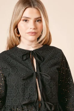 Dorothy Perkins Blouse à Nouer Devant Broderie Anglaise<Femme Tops