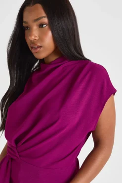 Blouse à nœud martelé à l'avant et col cache-cœur