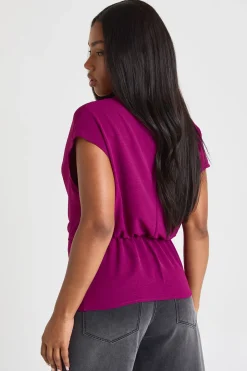 Blouse à nœud martelé à l'avant et col cache-cœur