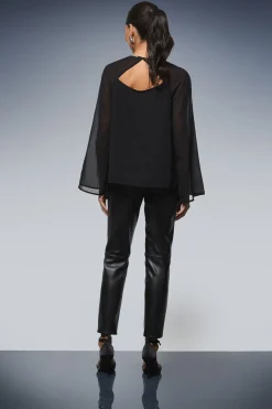 Blouse Ornée à Dos Ouvert