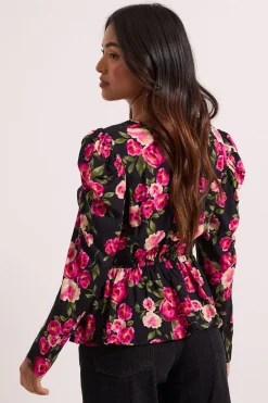 Dorothy Perkins Blouse Peplum Imprimée e avec Détails Boutonnés Petite Taille<Femme Tops