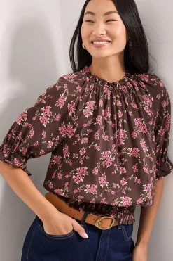 Dorothy Perkins Blouse Petite à Col Volant et Poignets Froncés<Femme Looks Chocolat|Tops D’Automne