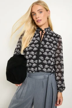 Blouse Petite À Encolure Froncée Imprimée