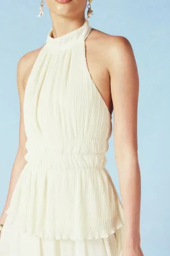 boohoo Blouse Plissée Dos Nu À Licou<Femme Tops