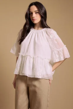 Oasis Blouse Péplum En Mousseline<Femme Tops