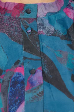 Blouse Sans Col en Organza Floral