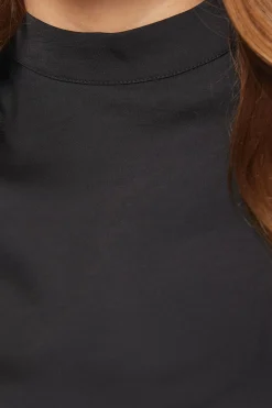 Wallis Blouse Satinée à Col Montant et Manches Évasées<Femme Tops D’Automne|Satin Et Dentelle