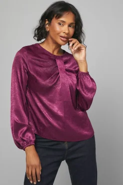 Blouse Satinée à Détail Barre