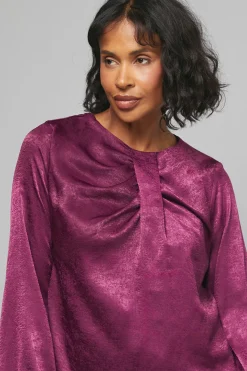 Blouse Satinée à Détail Barre