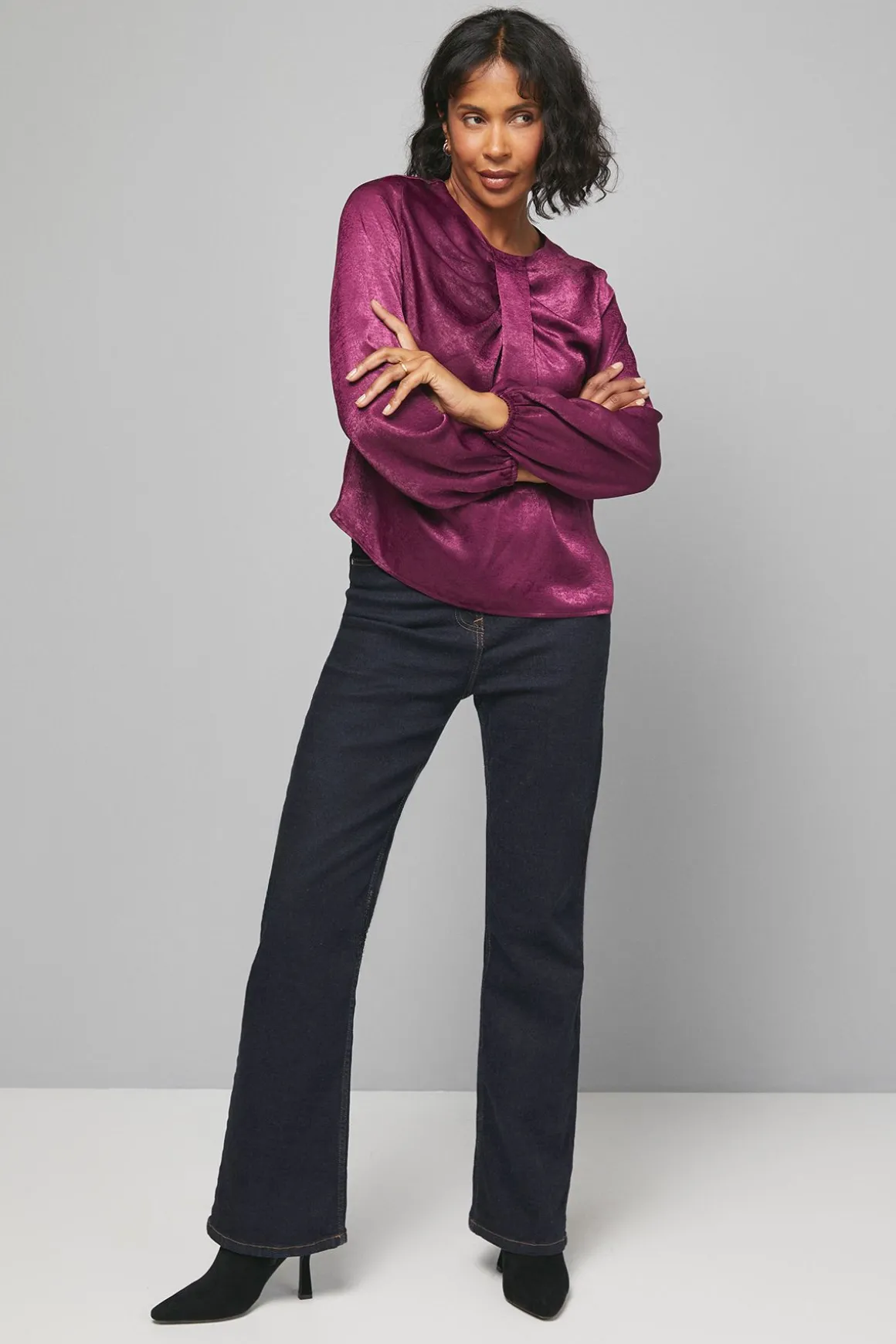 Blouse Satinée à Détail Barre