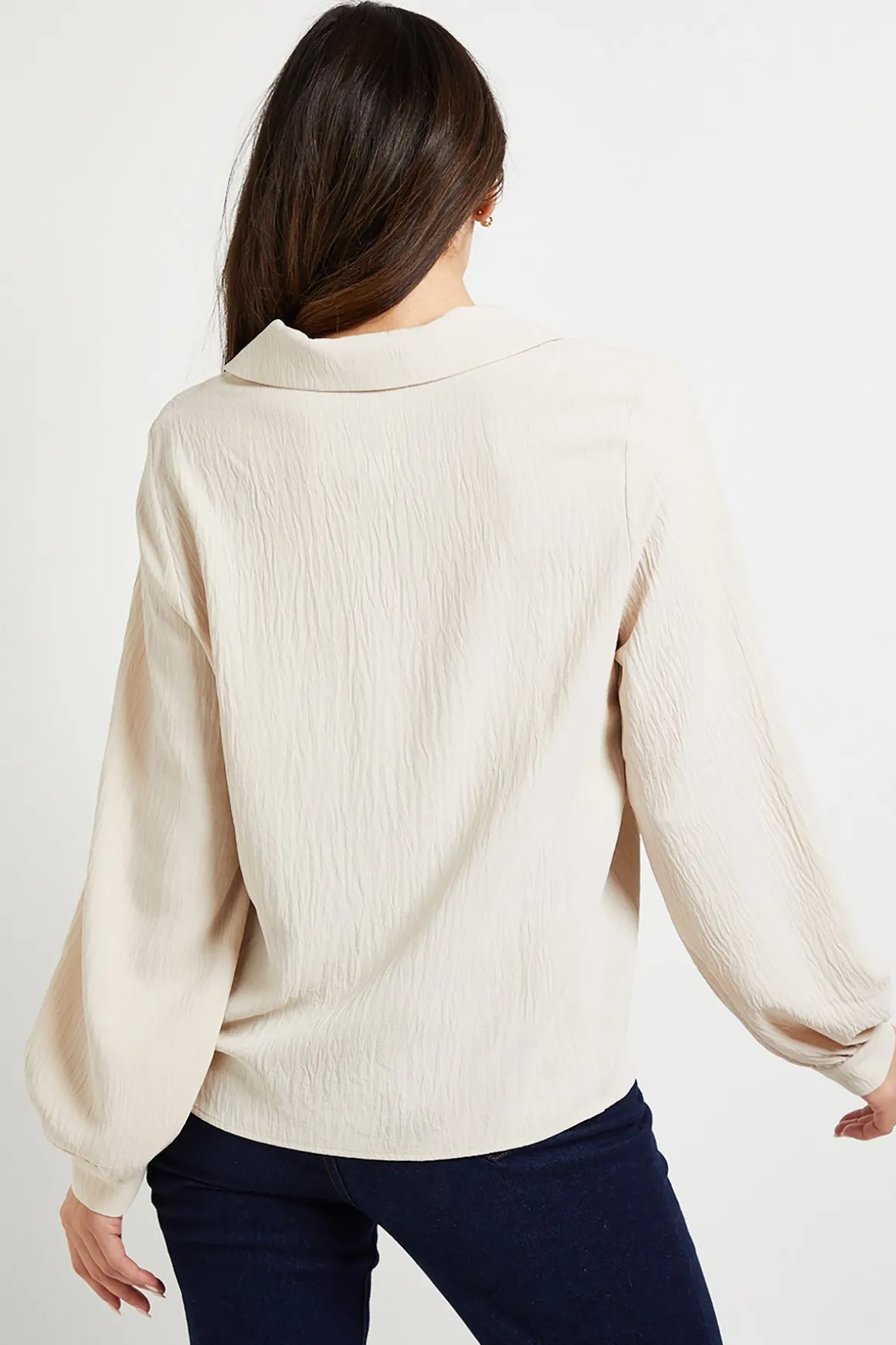 Blouse Tissée à Col