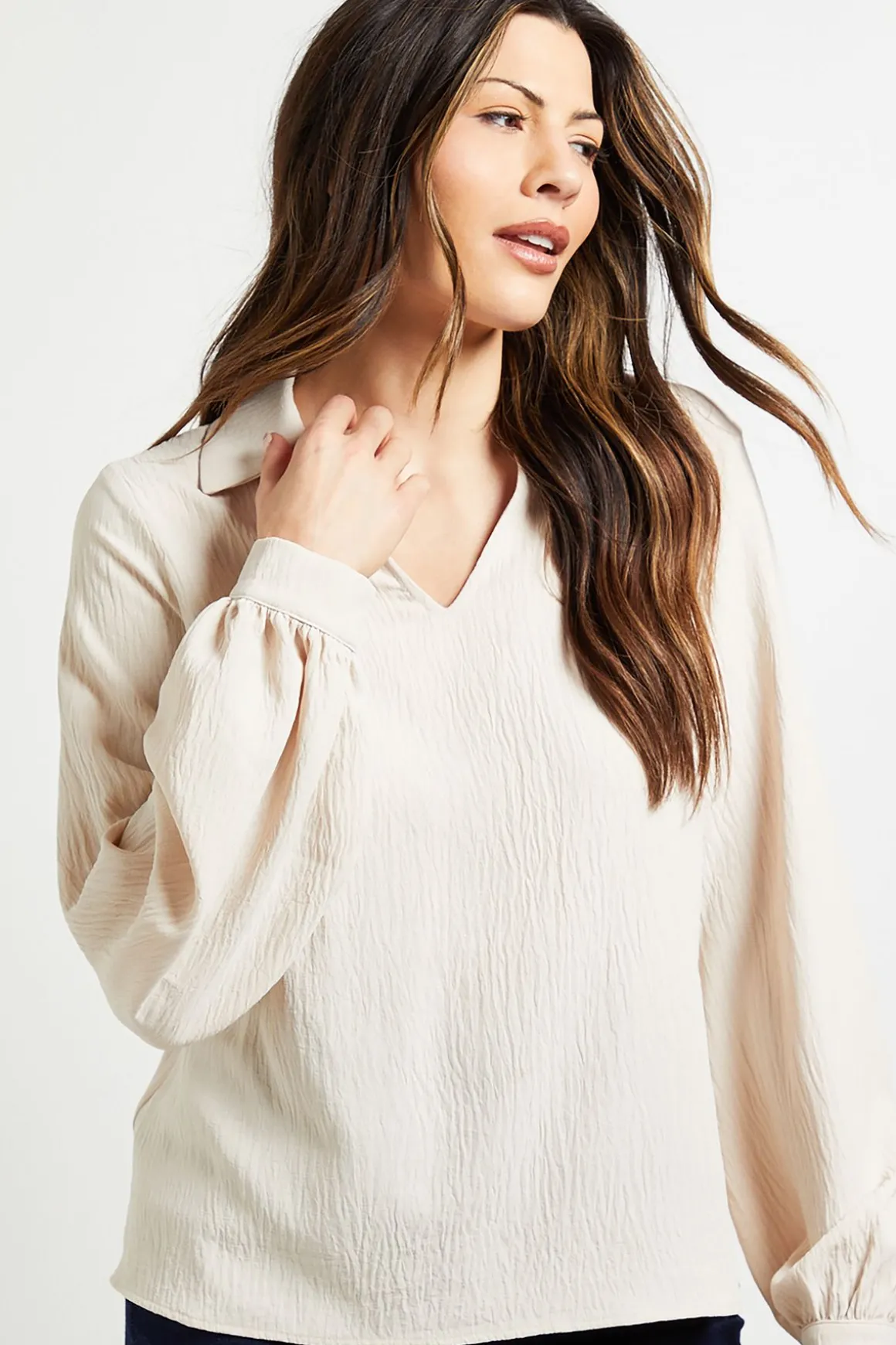 Blouse Tissée à Col
