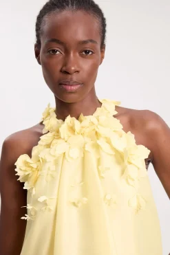 Blouse Tissée À Col Licou Avec Appliqué Floral