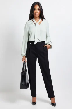 Blouse Tissée Petite à Col Noué