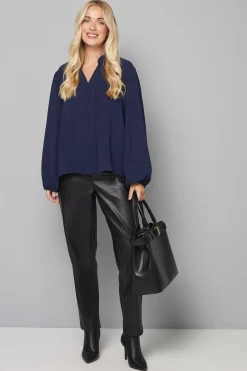 Blouse Tissée Sans Col Petite
