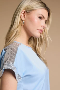 Blouse T-Shirt à Manches Courtes avec Sequins