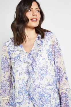Wallis Blouse À Volants Avec Bordure En Dentelle Florale<Femme Satin Et Dentelle|Tops
