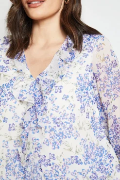 Wallis Blouse À Volants Avec Bordure En Dentelle Florale<Femme Satin Et Dentelle|Tops