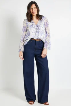 Wallis Blouse À Volants Avec Bordure En Dentelle Florale<Femme Satin Et Dentelle|Tops