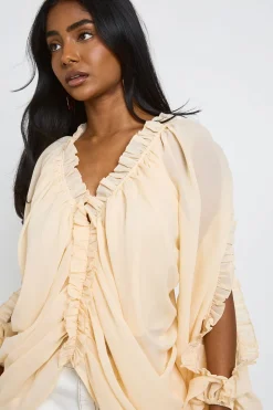Blouse À Volants Avec Épaules Dénudées