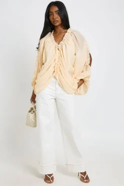 Blouse À Volants Avec Épaules Dénudées