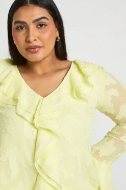 Blouse À Volants Dévoré Grande Taille