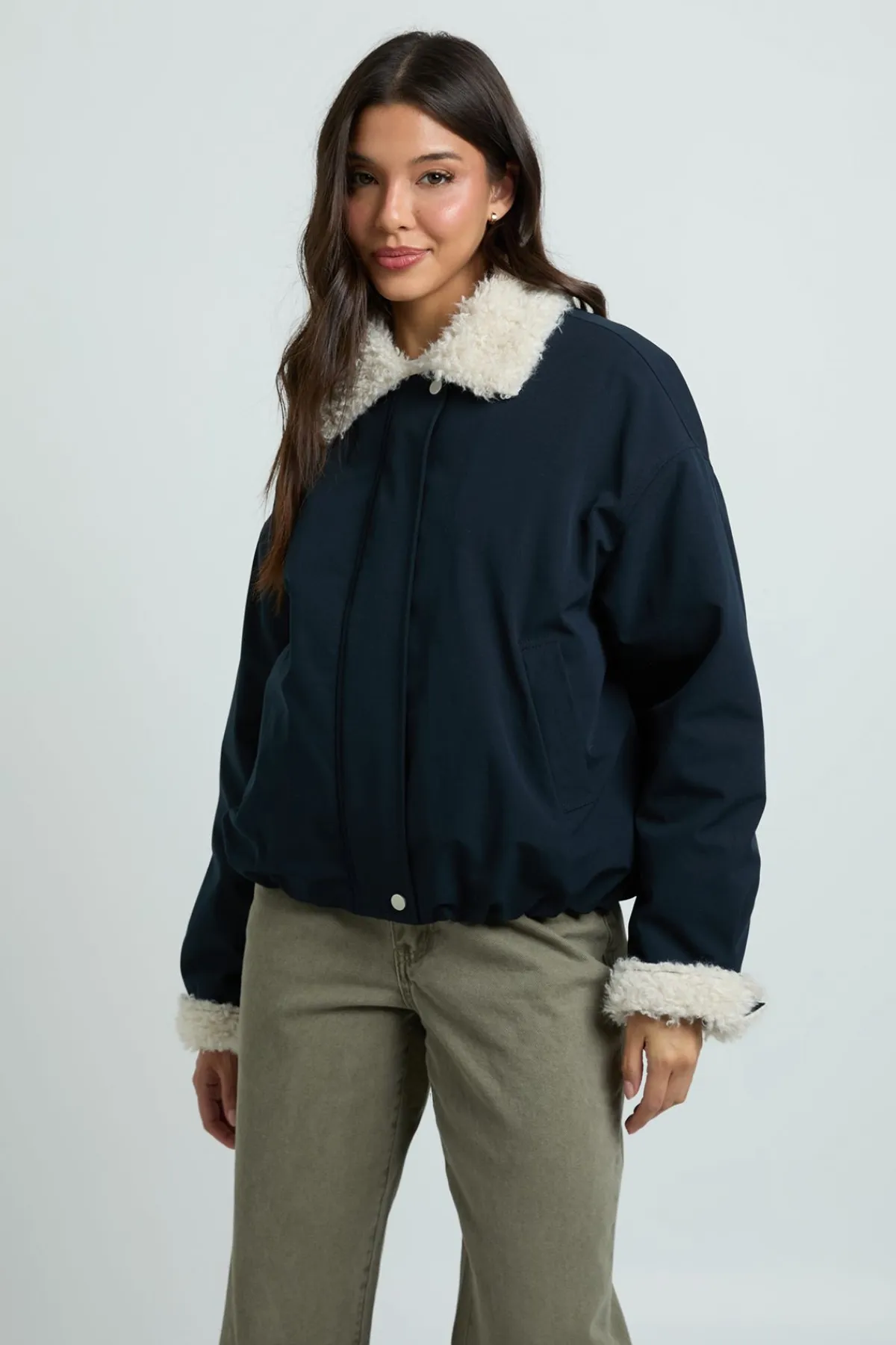 boohoo Blouson Aviateur À Col En Synthétique<Femme Vestes & Manteaux|Bombers