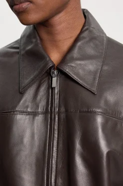 Blouson Aviateur En Cuir À Col