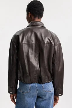 Blouson Aviateur En Cuir À Col