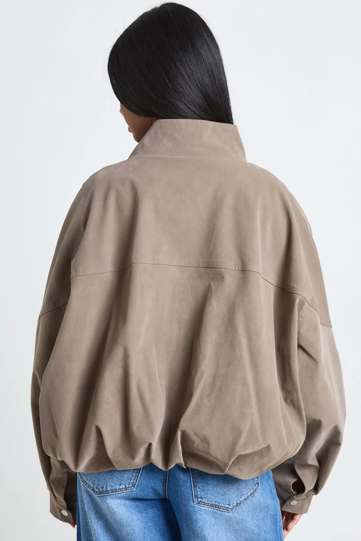 boohoo Blouson Aviateur En Synthétiquecuir À Col Montant<Femme Looks De Rentrée|Tons Neutres