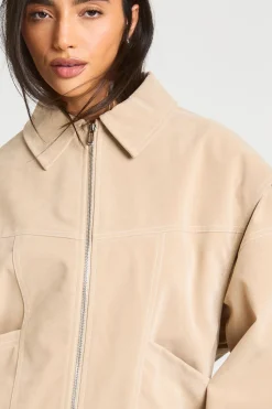 boohoo Blouson Aviateur En Synthétique Avec Surpiqûres Contrastées<Femme Vestes & Manteaux
